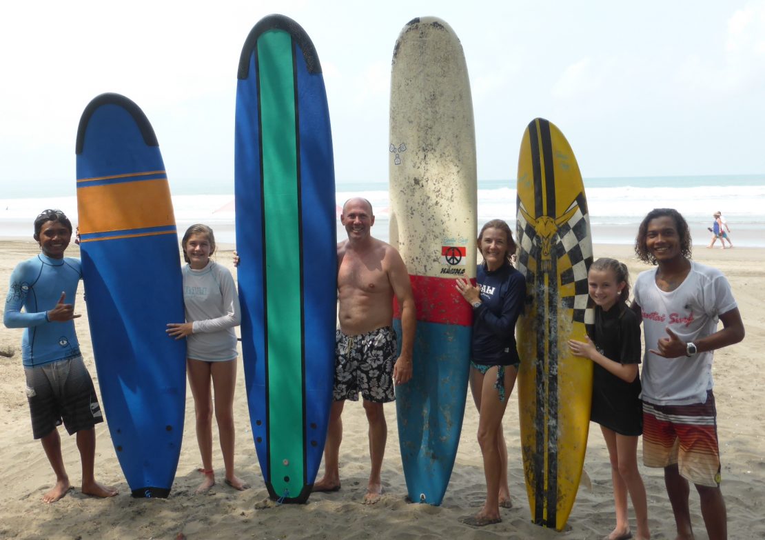 group of surfers