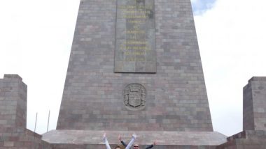 Jumping for joy at the equator