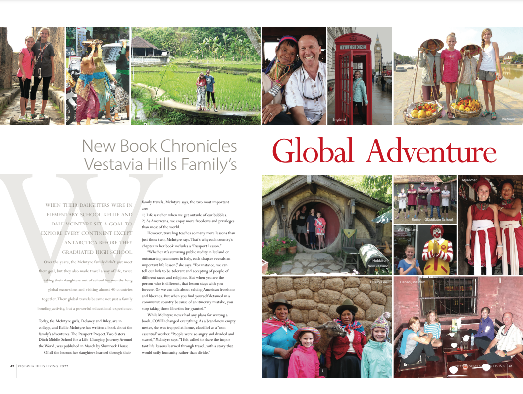 The Passport Project book is featured in Vestavia Hills Living magazine
